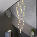 GobekUsa Crystal Columnar Chandelier Stair Light for Home, Restaurant, Bar, and Villa