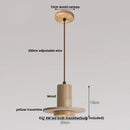 GobekUsa LED Pendant Lamp with Wood Canopy & White Glass Chandelier - Yellow Travertine Kitchen Bedroom Lighting