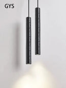 GobekUsa Black Stone Tube LED Chandelier for Bedroom Lighting