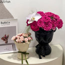 GobekUsa Ceramic Vase with Artificial Flowers Bouquet for Desk and Room Decoration