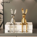 GobekUsa Ceramic Long-Eared Sitting Rabbit Ornament - Luxury Home Decor Accent