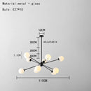 GobekUsa Glass Chandelier with Metal Frame for Parlor, Dining Room, and Bedroom Lighting