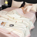 GobekUsa Bowknot Embroidered Summer Bedding Set - Soft & Skin-friendly Quilt, Duvet, Pillowcases
