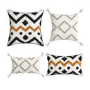 GobekUsa Ethnic Style Black Tassel Cushion Cover for Modern Home Sofa Décor