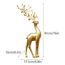 GobekUsa Golden Deer Figurines: European Feng Shui Home Decor Sculptures