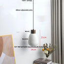 GobekUsa Ceramic LED Pendant Light Fixture - Nordic Modern Wood White Hanging Lamp