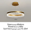 GobekUsa Crystal Rings LED Chandelier Black&White Frame