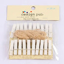 GobekUsa 50-Piece Mini Wooden Clips for Photos Crafts, 25mm Small Clothespin Decoration
