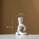 GobekUsa Ceramic Knot Candle Stand Geometric Home Decor Hollow Candlestick