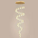 GobekUsa Gold Acrylic Chandelier - Modern Staircase LED Lighting