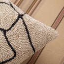 GobekUsa Geometric Embroidered Cushion Cover in Modern Beige and Black