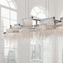 GobekUsa Crystal Tassel Chandelier: Modern Luxury Silver Hanging Lamp for Dining Room
