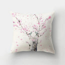 GobekUsa Deer Animal Short Plush Pillowcase with Natural Leaves and Flowers