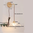 GobekUsa Clear Glass LED Wall Lights with Wood Pull Chain Switch - Modern Copper Stair Light