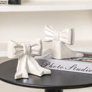 GobekUsa Bowknot Ceramic Vase: Shiny Porcelain Floral Decor for Aesthetic Rooms