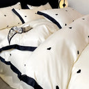 GobekUsa Lace Embroidered Cooling Comforter Cover Set - Silky Cozy Bedding Sets