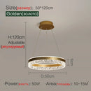 GobekUsa Crystal Ring LED Pendant Light - Modern Home Lighting for Bedroom and Restaurant
