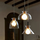GobekUsa Clear Glass Pendant Lamp with LED Lights for Home Decor