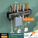 GobekUsa Kitchen Organizer: Wall-mounted Multifunction Knife and Chopsticks Storage Rack