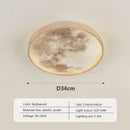 GobekUsa LED Moon Wood Ceiling Light 26/34CM Walnut Decor - Bedroom Living Room Home Illumination