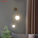 GobekUsa Glass Ball Gold LED Wall Lamp for Modern Home Decor & Lighting