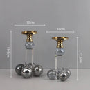 GobekUsa Clear Crystal Geometric Candle Holder for Home Decoration