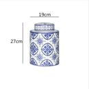GobekUsa Chinese Retro Ceramics Golden Vase with Cover for Home Décor and Organization