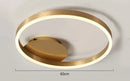 GobekUsa Golden Coffee Round Circle LED Ceiling Light with Acrylic Lampshade - Creative Living Room Fixture