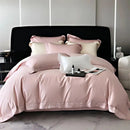 GobekUsa Gold Embroidery Duvet Set, Black Egyptian Cotton Bedding, 1000TC, Double King Queen