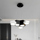 GobekUsa Black White Diamond LED Ceiling Chandelier for Modern Home and Office
