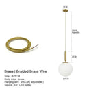 Modern White Frosted Glass Globe Pendant Light