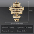 GobekUsa Luxe Crystal Ceiling Chandelier - Elegant Home Decor Hanging Light for Living Room