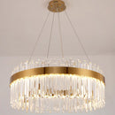 GobekUsa Crystal LED Chandelier: Elegant Gold Lighting for Dining Room