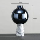 GobekUsa Geometric Circle Star Glass Vase: Handicraft Home Decor Flower Arrangement Accessory