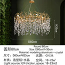 GobekUsa Golden Crystal Tree Chandelier, Luxury Matte Aluminum Art Ceiling Light for Living Room