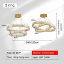 GobekUsa Golden Crystal Chandelier: Nordic Modern Luxury LED Hanging Halo for Living Room
