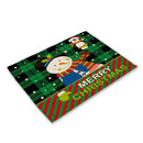 GobekUsa Christmas Linen Dining Table Mats - Festive Home Decor with Santa Claus Print