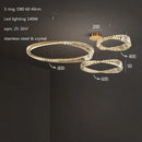 GobekUsa Gold Plated Steel Ring Pendant Lamp with Dimmable LED Lights and K9 Crystals