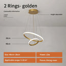 GobekUsa Gold Circle Rings Chandelier LED Pendant Light for Living Room, Kitchen, Dining Room