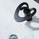 GobekUsa Golden/White & Black Waterfall Basin Faucet - Brass Sink Mixer Tap - Hot & Cold