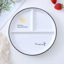 GobekUsa 8" Round Grid Plate - Perfect for Solo Dining or Family Breakfast
