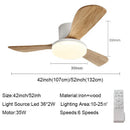 GobekUsa 52" DC Wood Ceiling Fan Light Remote Control Living Bedroom LED 35W