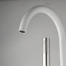 GobekUsa Dual Handle Bathtub Faucet Set with Hand Shower, Floor Mounted Hot Cold Mixer