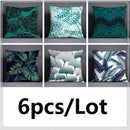 GobekUsa Green Leaves Flower Pillowcase Set | Modern Winter Short Plush 45x45cm Cozy Covers