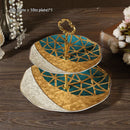 GobekUsa Bone China Fruit Plates Set Cake Stand Buffet Dishes Tray Tableware Decoration