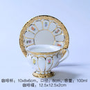 GobekUsa Embossed Gold Bone China Tea Cup Saucer Set, German Design Drinkware