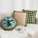 GobekUsa Green Leaves Moss Printed Velvet Cushion Cover for Home Decor
