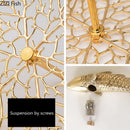 GobekUsa Gold Coral Carp Lotus Leaf Fish Wall Decor Ornaments