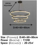 GobekUsa Black Acrylic LED Pendant Light for Modern Home Decor