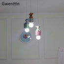 GobekUsa Kids Animal Pendant Lamp: Rabbit Lion Cat LED Ceiling Light Fixture